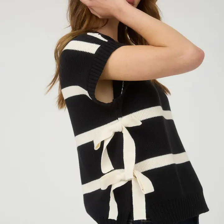 Blu Pepper Black Side Tie Sweater