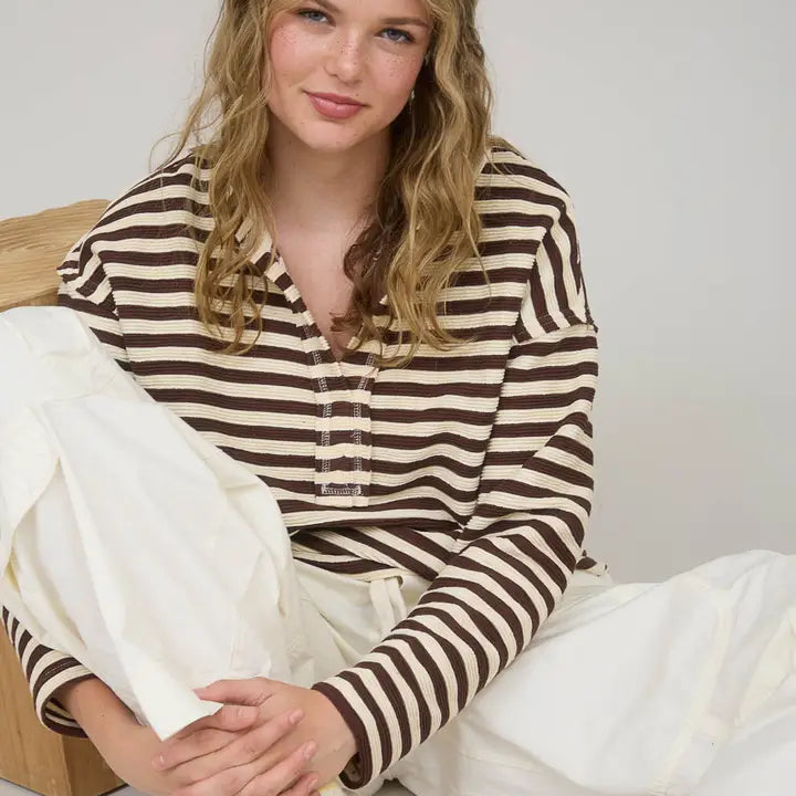 Blu Pepper Dark Brown Knit Top