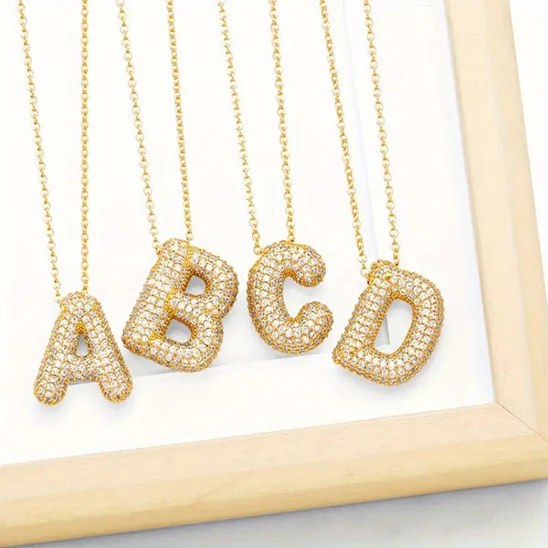 Bubble Initial Necklace