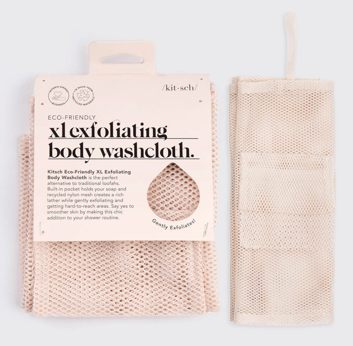 Xl Exfoliating Body Washcloth - Blush