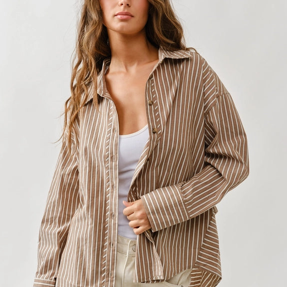Oversized Stripe Structur Shirt