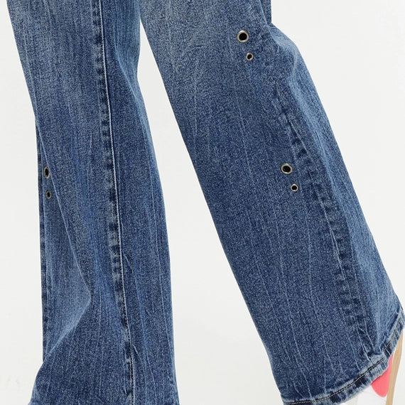 Kan Can Dark High Rise 90's Flare Jeans
