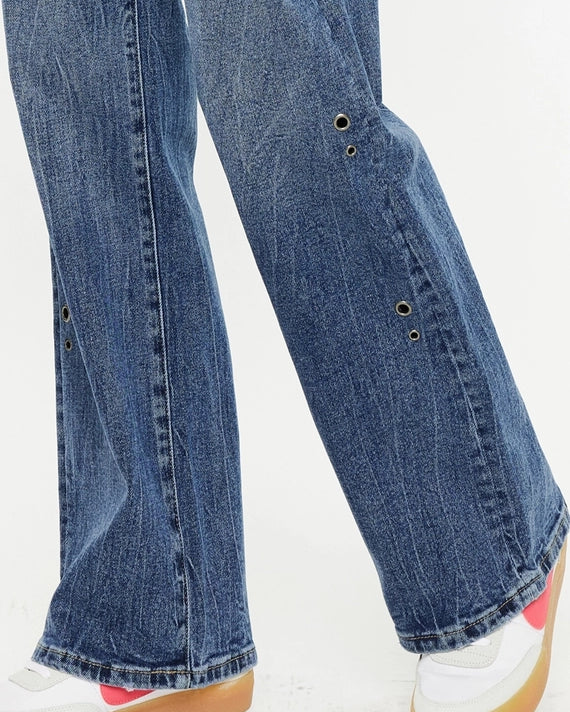Kan Can Dark High Rise 90's Flare Jeans