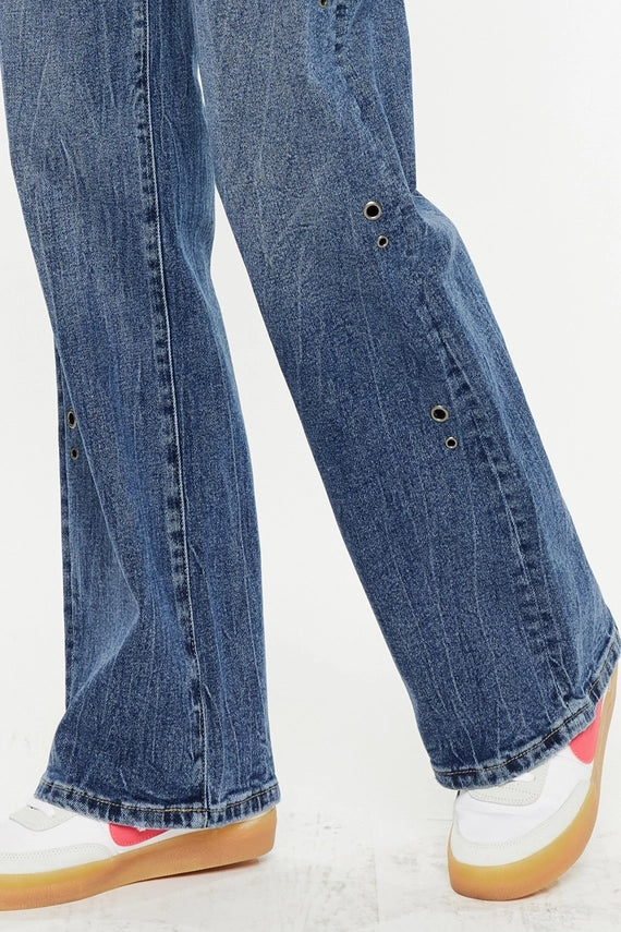 Kan Can Dark High Rise 90's Flare Jeans