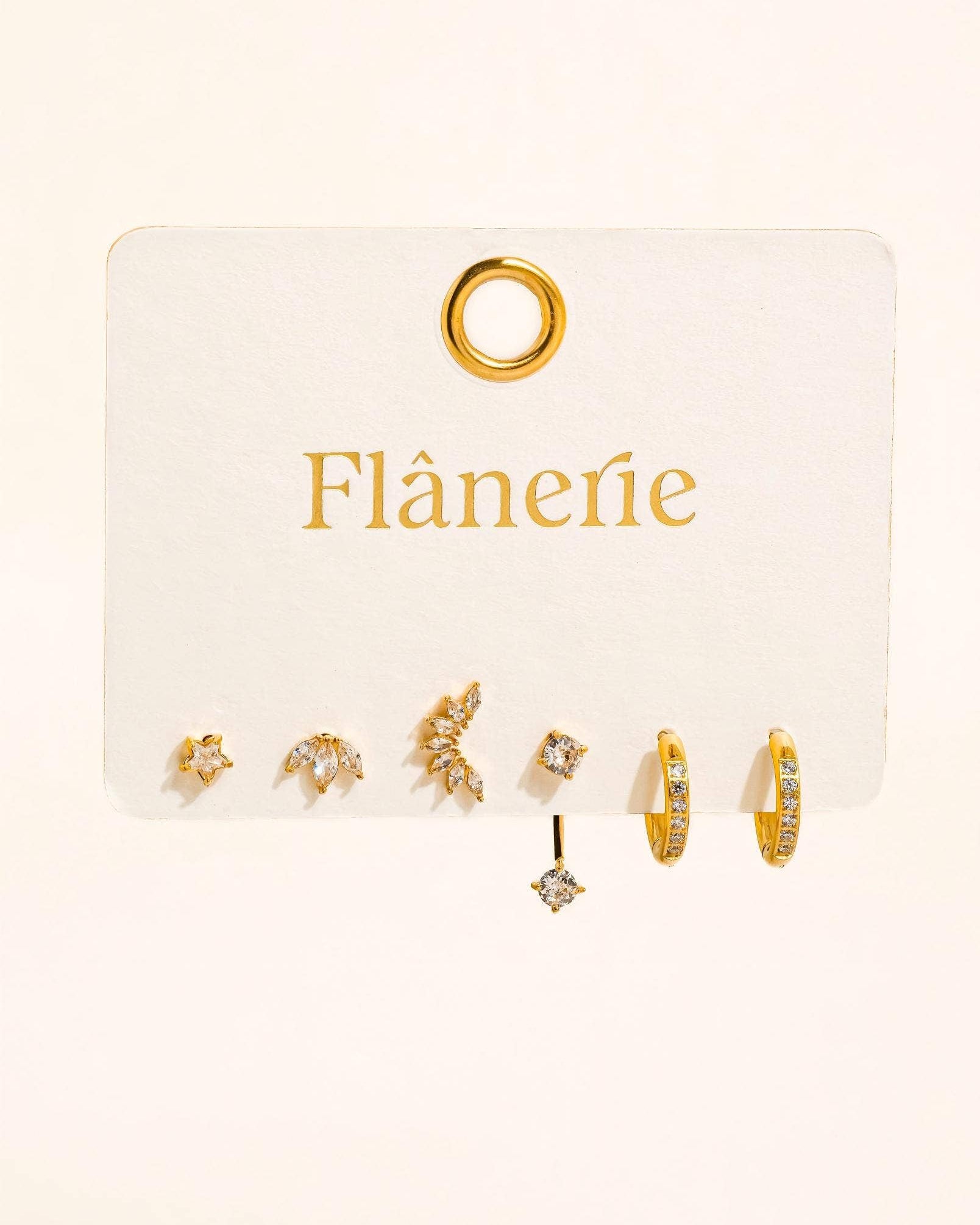 Novaé 18K Gold Non-Tarnish CZ Mix Earring Set