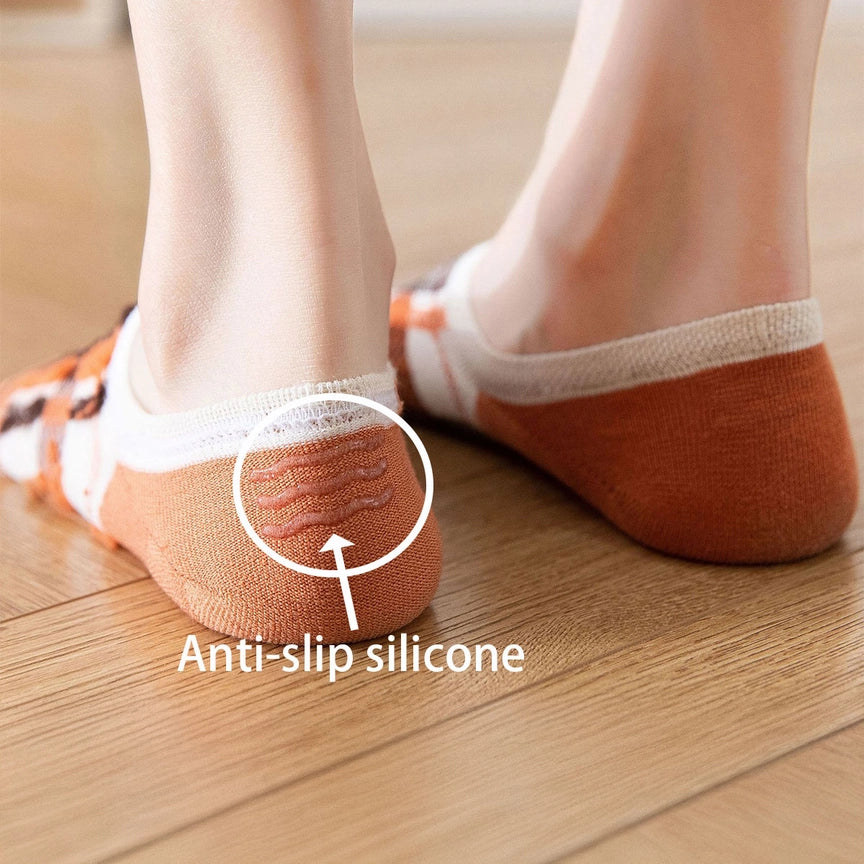 Khaki Lattice No Show Socks (OS)