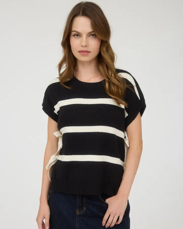 Blu Pepper Black Side Tie Sweater