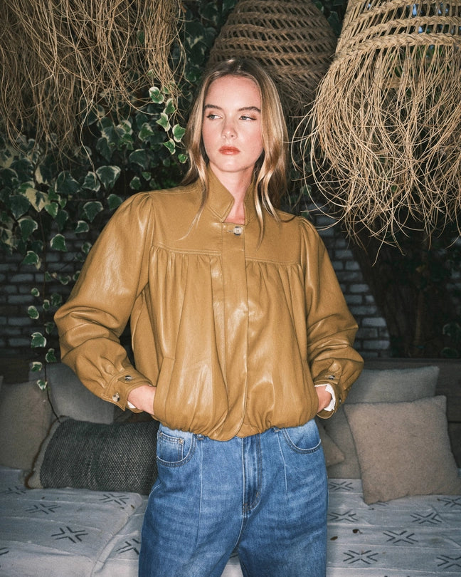 Super Soft Bobble Hem Vegan Leather Jacket