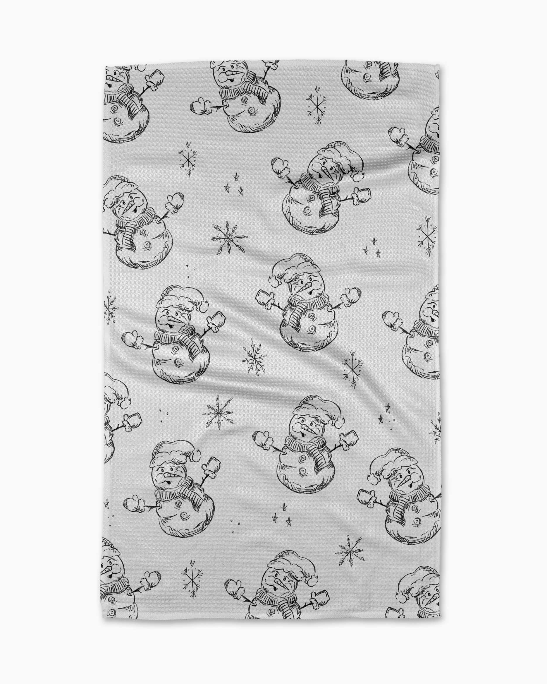 Snowmen Charcoal Tea Towel