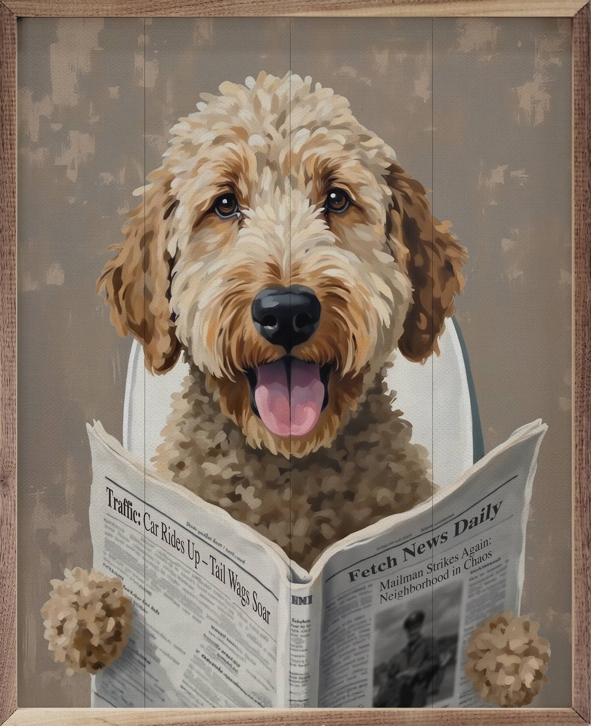 Bathroom Dog Reading The Paper