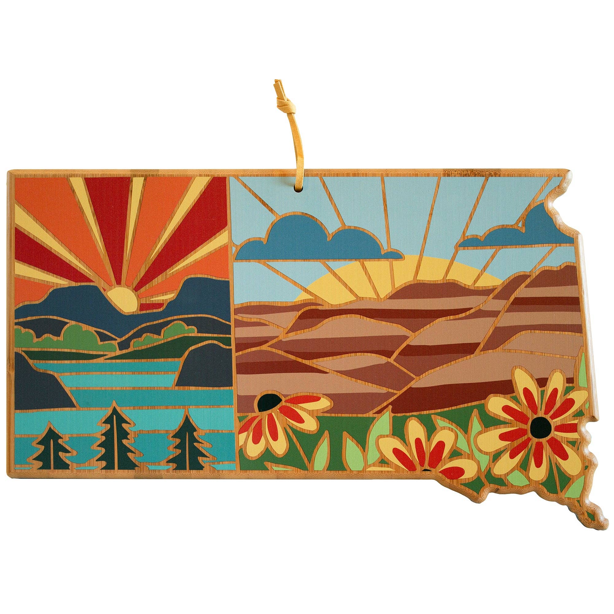 South Dakota Cutting Board with Artwork by Summer Stokes