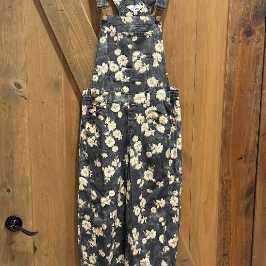 J.NNA Floral Charcoal Overalls