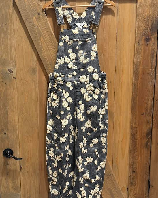 J.NNA Floral Charcoal Overalls