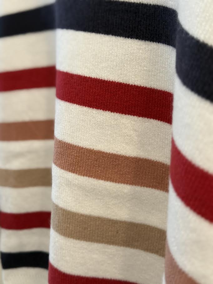 Hem & Thread Stripe Split Hem Sweater