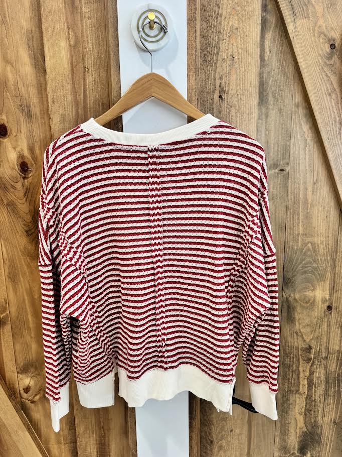 Blu Pepper Red Striped Long Sleeve Top