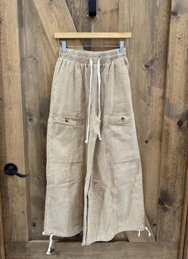 NoaBoa Drawstring Corduroy Cargo Pant