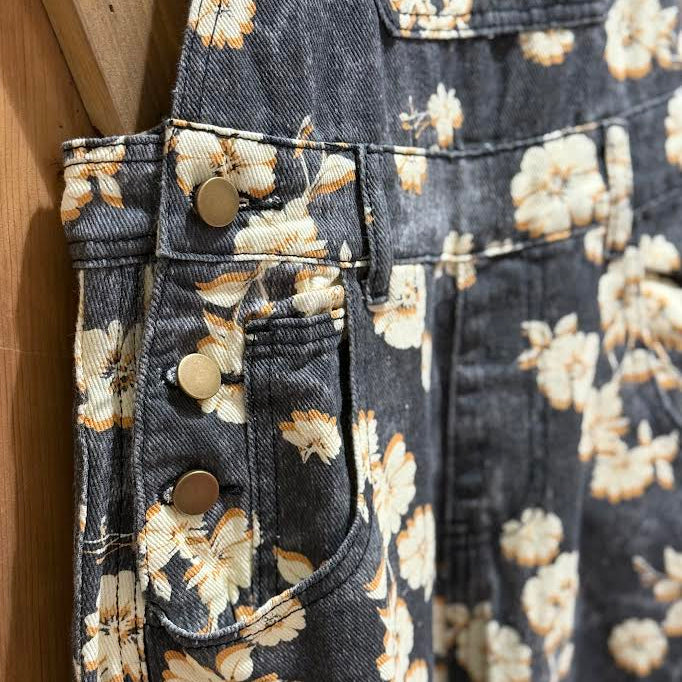 J.NNA Floral Charcoal Overalls