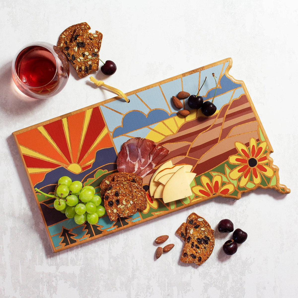 South Dakota Cutting Board with Artwork by Summer Stokes
