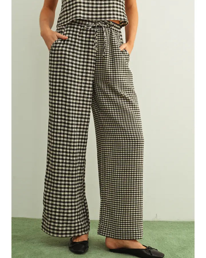 Modern Muse Mixed Gingham Straight Leg Pants