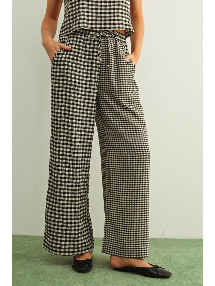 Modern Muse Mixed Gingham Straight Leg Pants