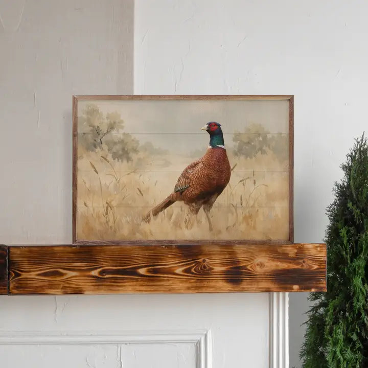Pheasant in Wheat Field 16x10