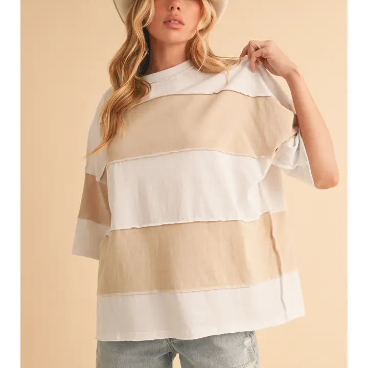 Polly Deconstructed Oversized Color Block Tee