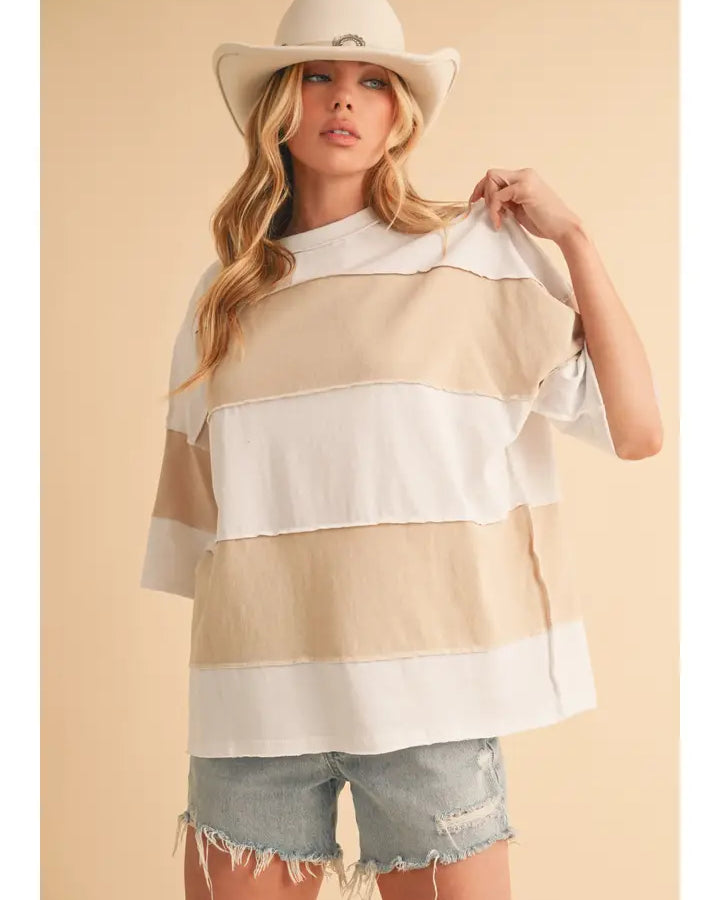 Polly Deconstructed Oversized Color Block Tee