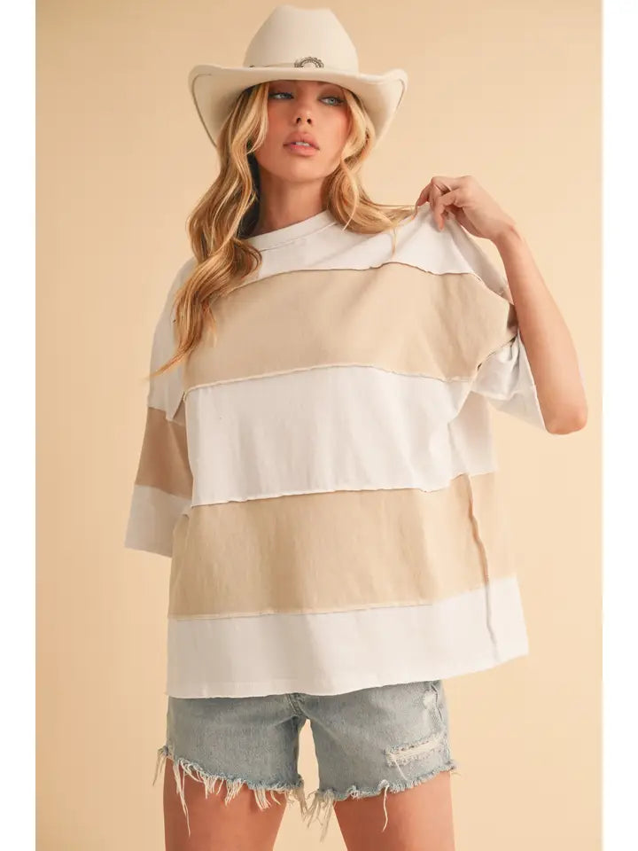 Polly Deconstructed Oversized Color Block Tee