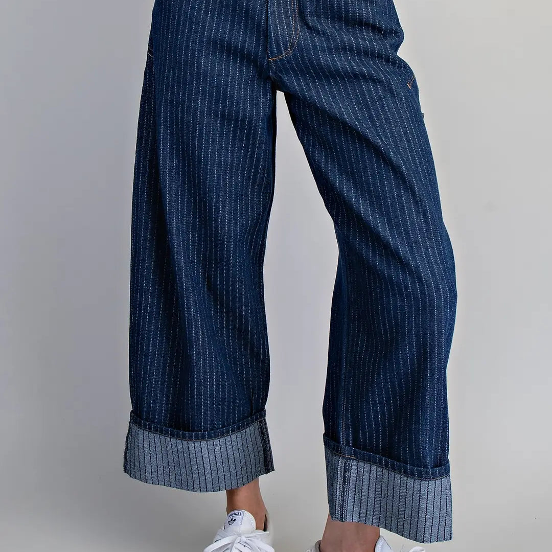 Striped Barrel Leg PantsStriped Barrel Leg Pants