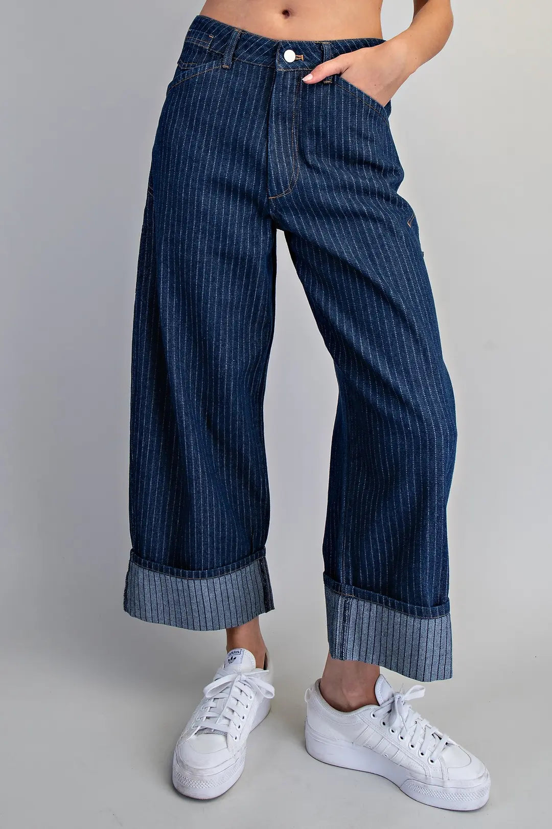 Striped Barrel Leg PantsStriped Barrel Leg Pants