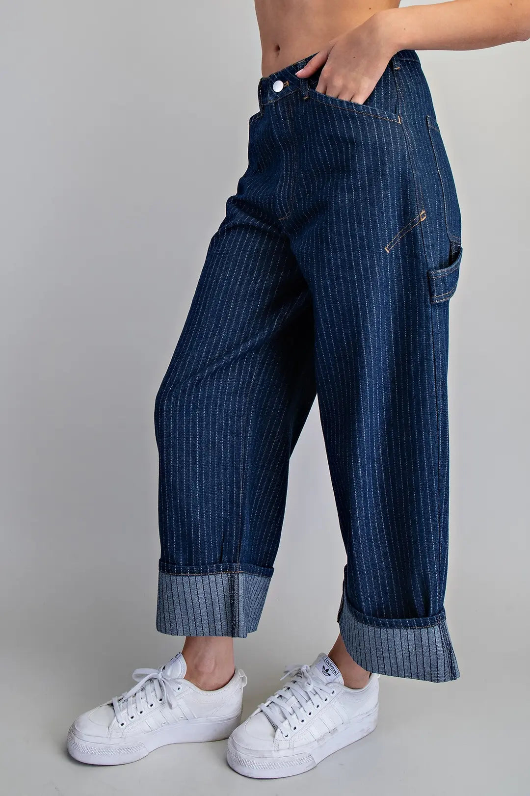 Striped Barrel Leg PantsStriped Barrel Leg Pants