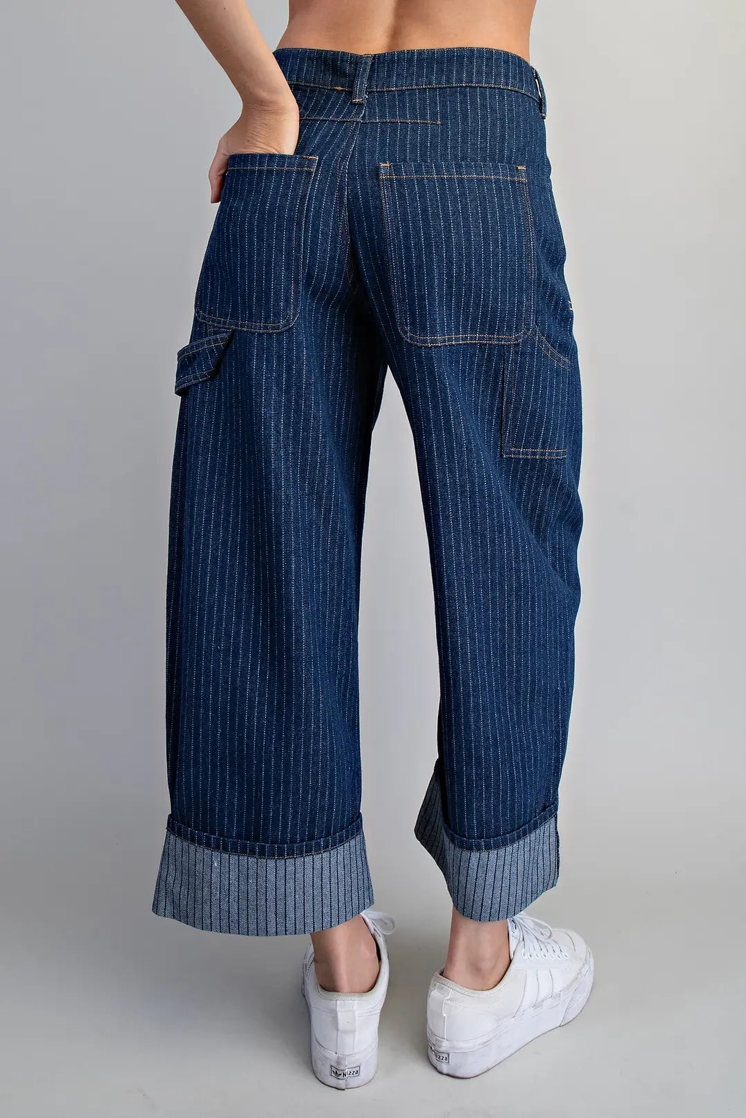 Striped Barrel Leg PantsStriped Barrel Leg Pants