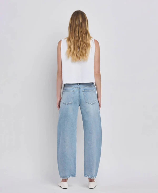 Suave High Rise Barrel Jeans by Lovervet