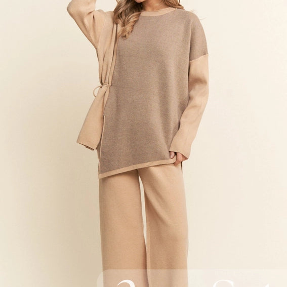 Soft Knit 2PC Set Long Sleeve Top & Bottoms