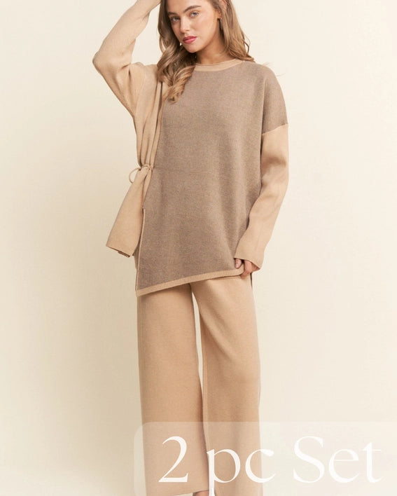 Soft Knit 2PC Set Long Sleeve Top & Bottoms