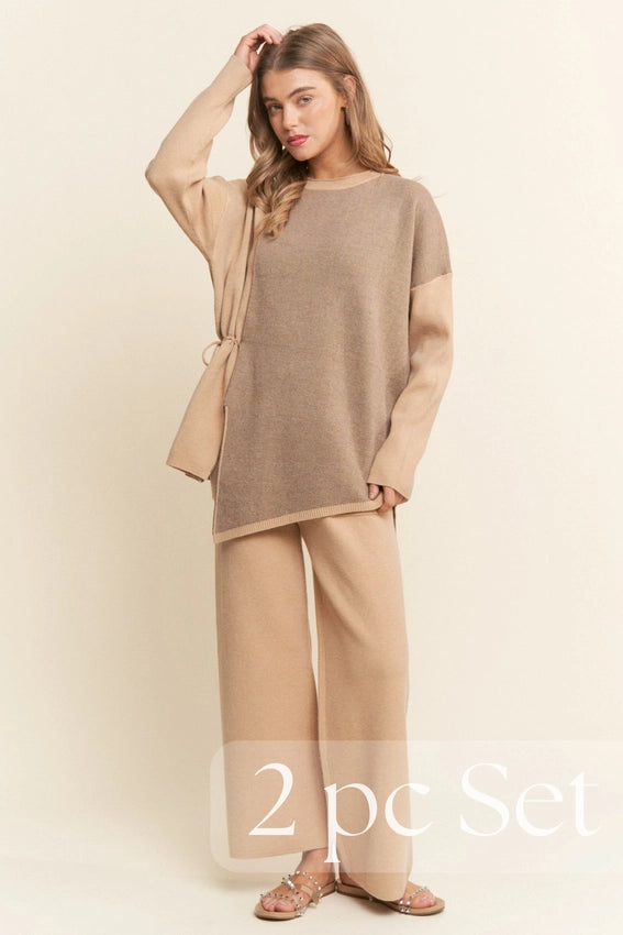 Soft Knit 2PC Set Long Sleeve Top & Bottoms