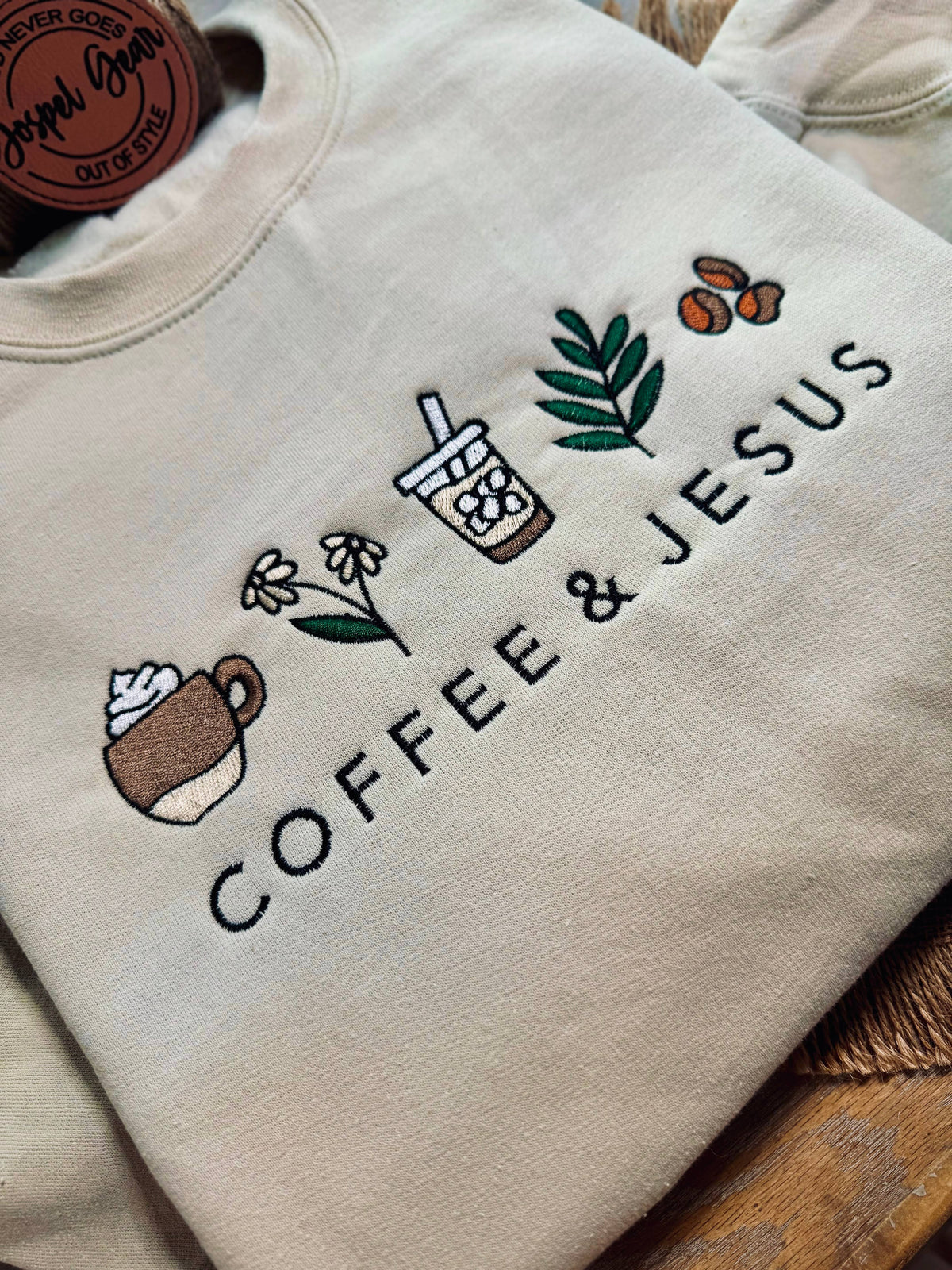 Coffee And Jesus Embroidered Shirt