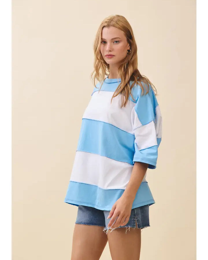 Polly Deconstructed Oversized Color Block Tee