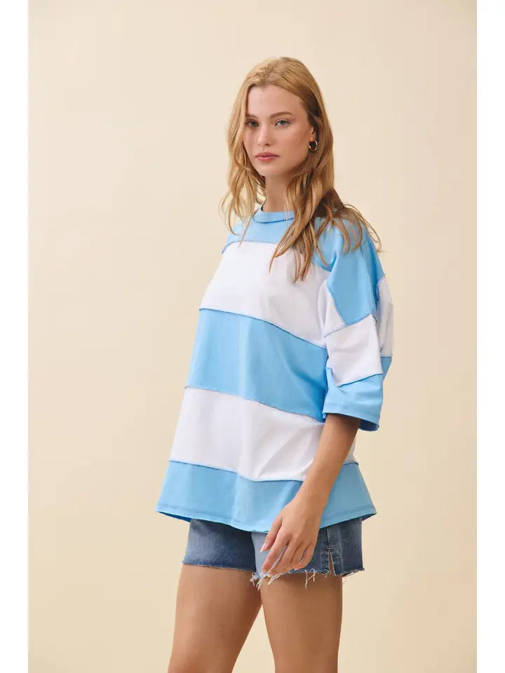 Polly Deconstructed Oversized Color Block Tee