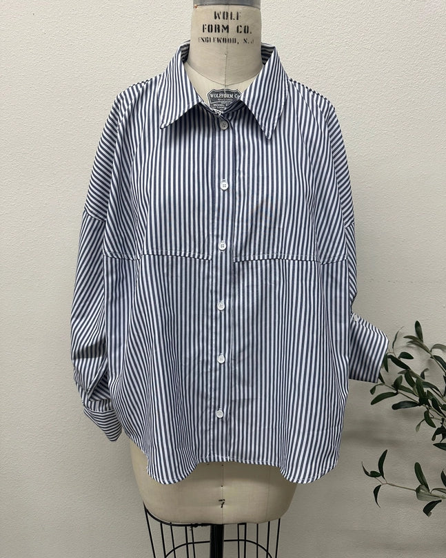 Claire Premium 100% Cotton Poplin Oversized Roll-Up Shirt