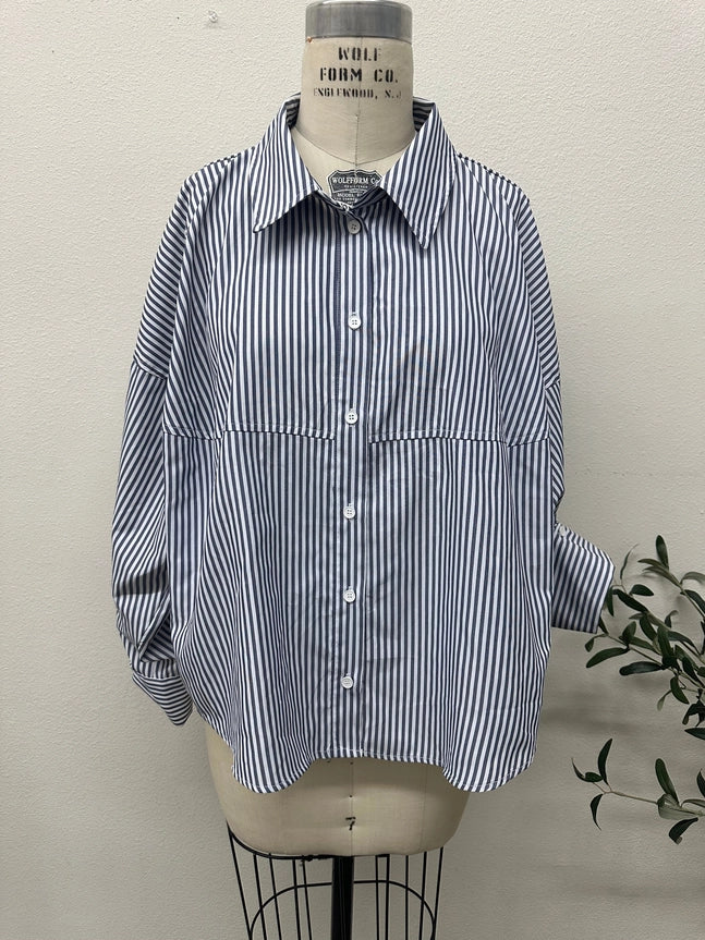 Claire Premium 100% Cotton Poplin Oversized Roll-Up Shirt