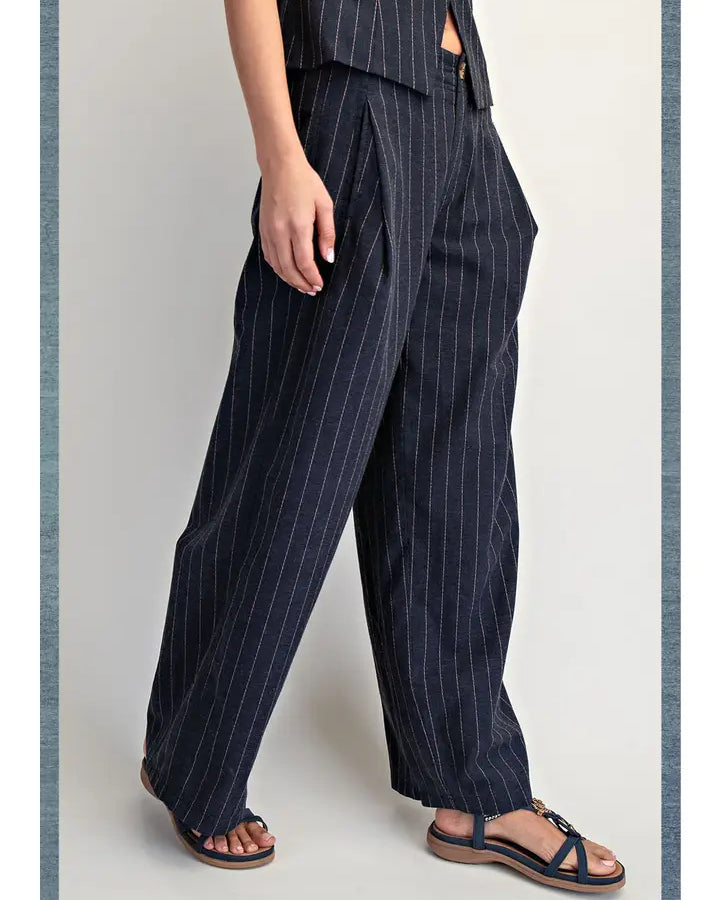 Cotierra Low-Slung Wide-Leg Linen Blend Trousers