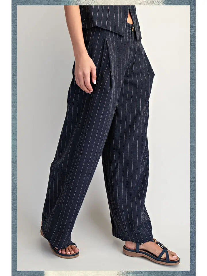 Cotierra Low-Slung Wide-Leg Linen Blend Trousers