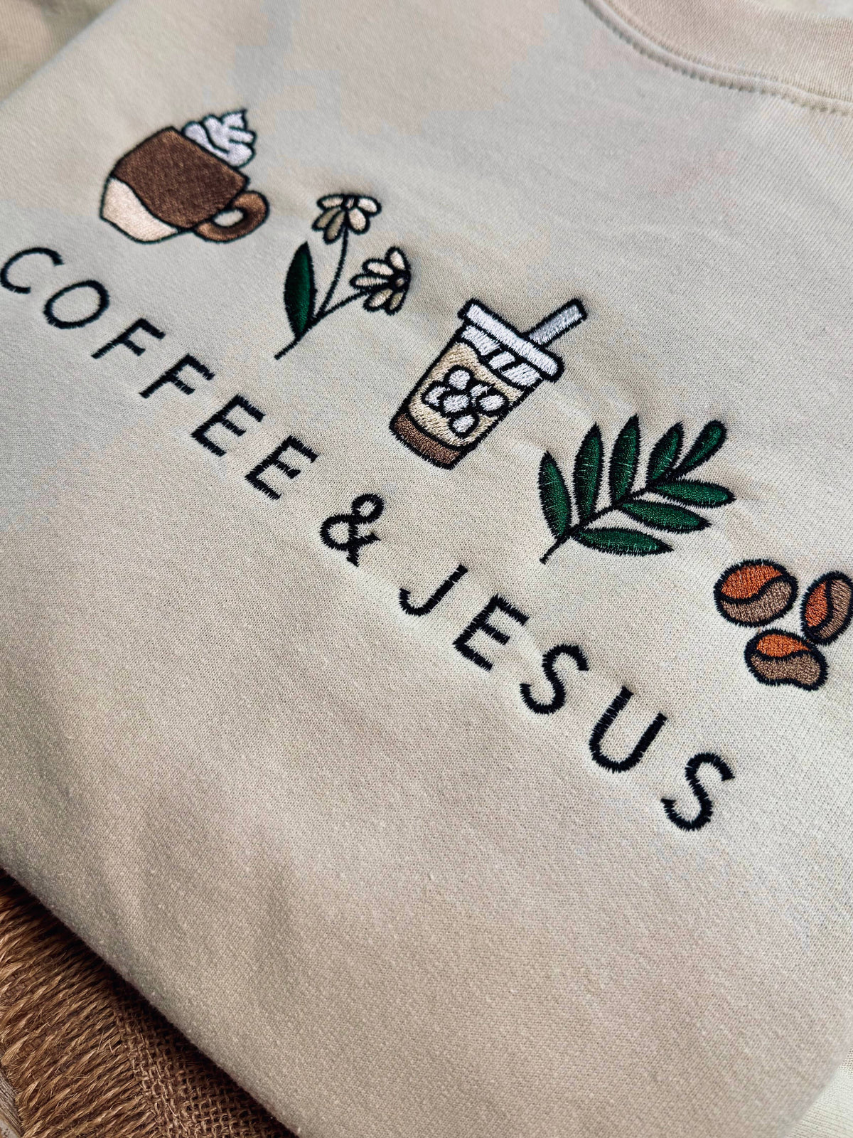 Coffee And Jesus Embroidered Shirt