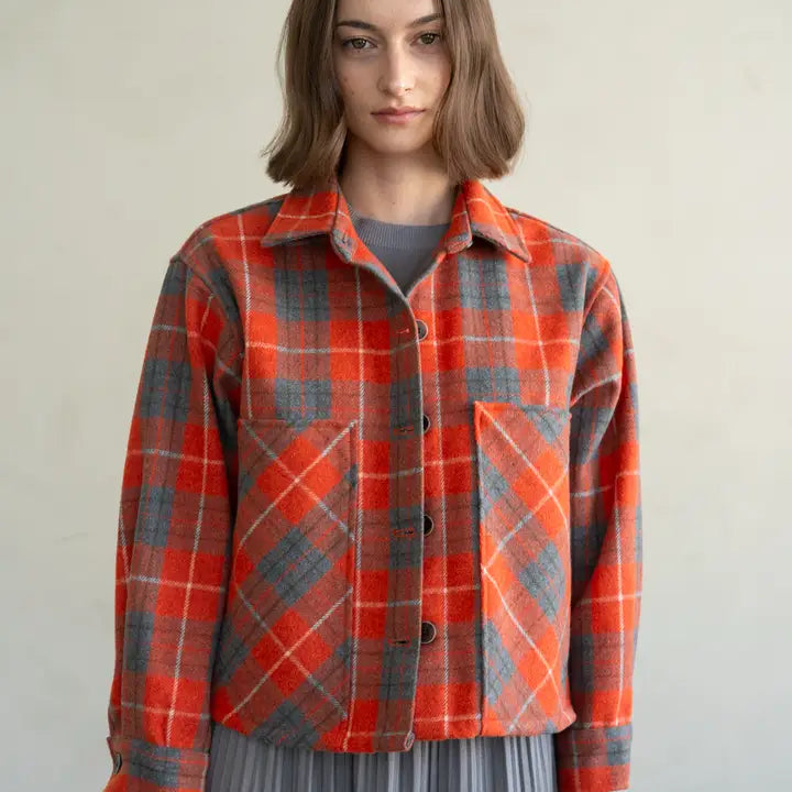 Plaid Button Down Jacket