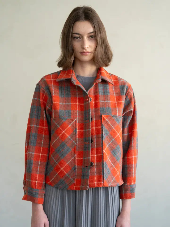 Plaid Button Down Jacket