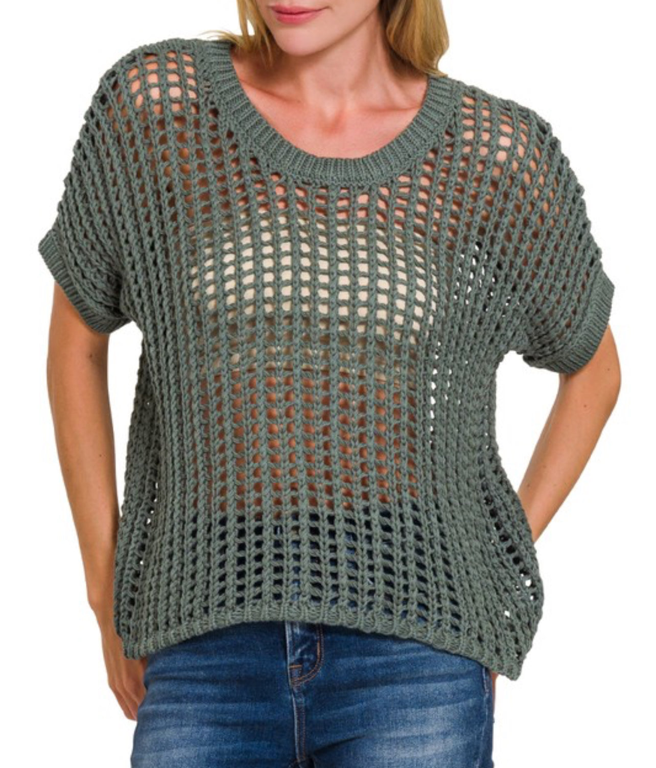 Zenana Crochet Sweater