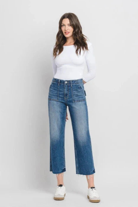 Lovervet High-Rise Crop Utility Straight Leg Jeans