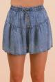 Very J Chambray Flaire Shorts