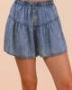 Very J Chambray Flaire Shorts